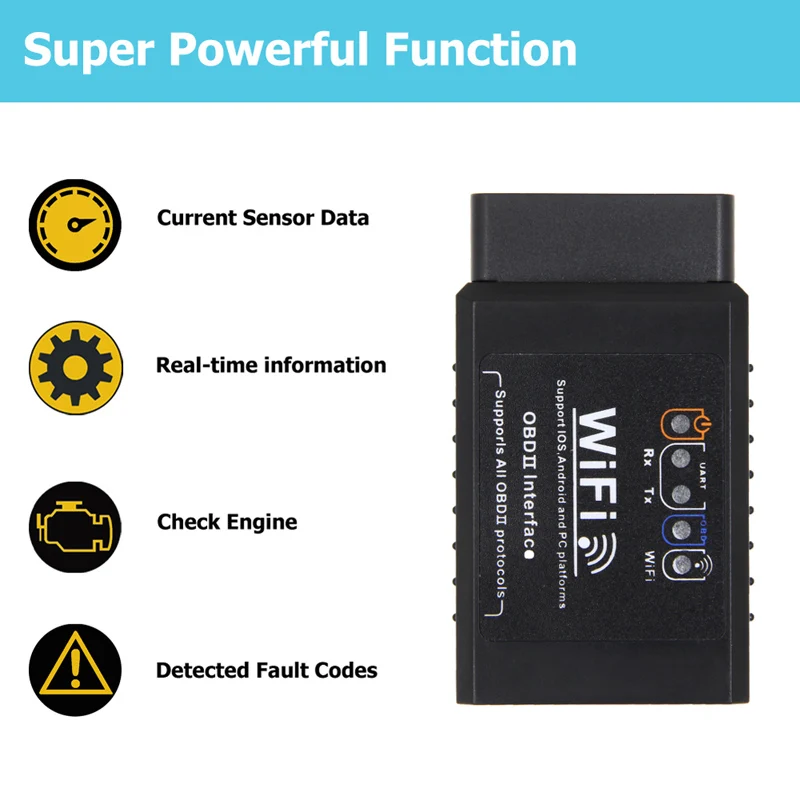 Elm 327 Wi-Fi V1.5 OBD2 инструмент диагностики автомобиля Eml327 ODB2 сканер elm327 Wifi OBD 2 Авто диагностический сканер для Автомобильная Поддержка IOS