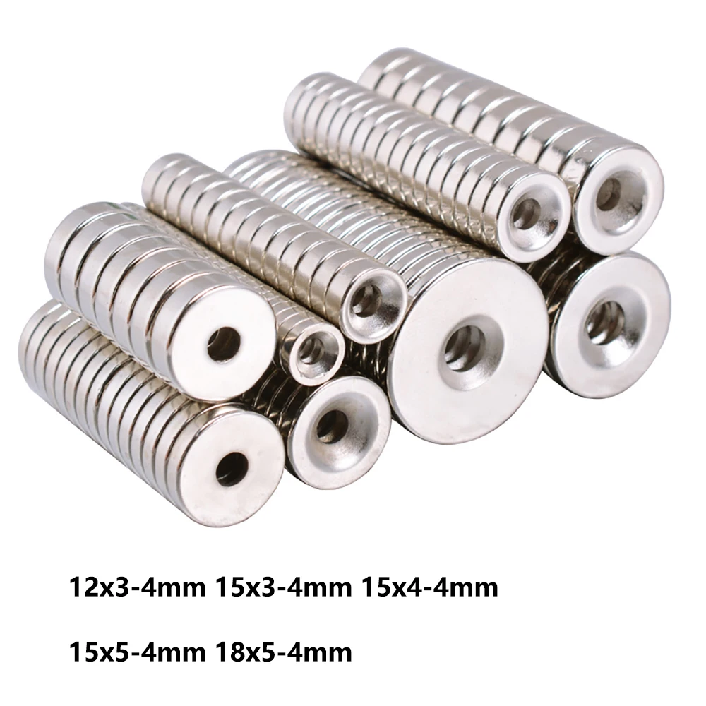 5pcs N35 Neodymium Magnet 12x3 15x3 15x4 15x5 18x5 Hole 4mm Powerful 5pcs-n35-neodymium-magnet-12x3-15x3-15x4-15x5-18x5-hole-4mm-powerful
