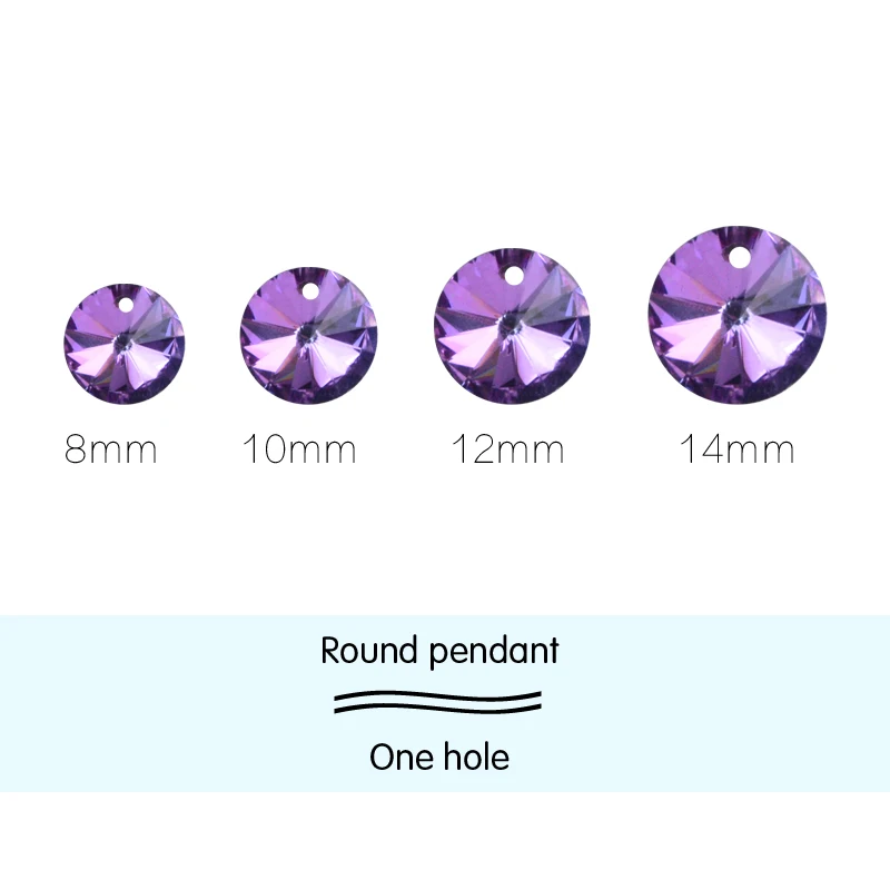 

New style purple glass rhinestones for clothing dresses. Multi-size decorative crystals with gems sewn on rhinestone pendants