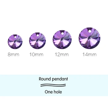 

High quality Glass Crystal Pendant Rhinestone Round Rivoli sharp bottom Glass Stone DIY Necklace jewelry Dress Accessories