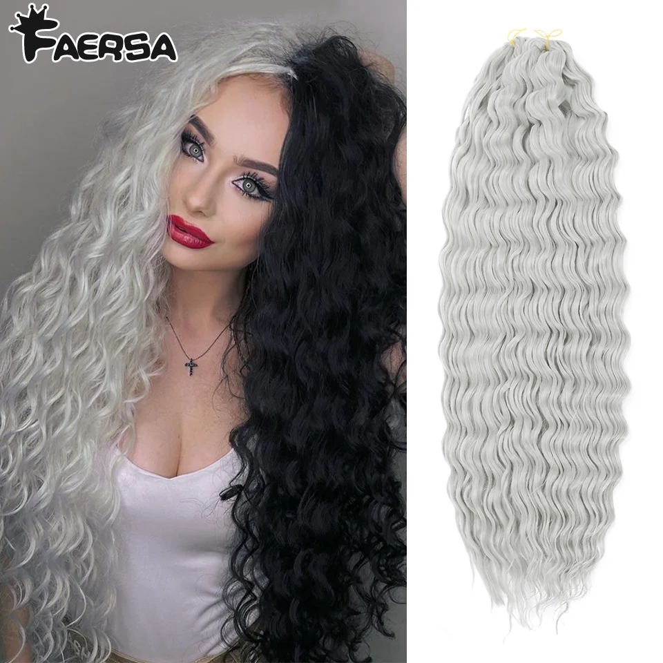 

Deep Water Wave Twist Crochet Hair Crochet Braid Ombre Braiding Hair Extensions Synthetic Afro Curls For Women Low Tempreture