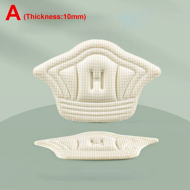 2pcs Insoles Patch Heel Pads for Sport Shoes Adjustable Size Antiwear Feet Pad Cushion Insert Insole Heel Protector Back Sticker A (Beige-10mm)