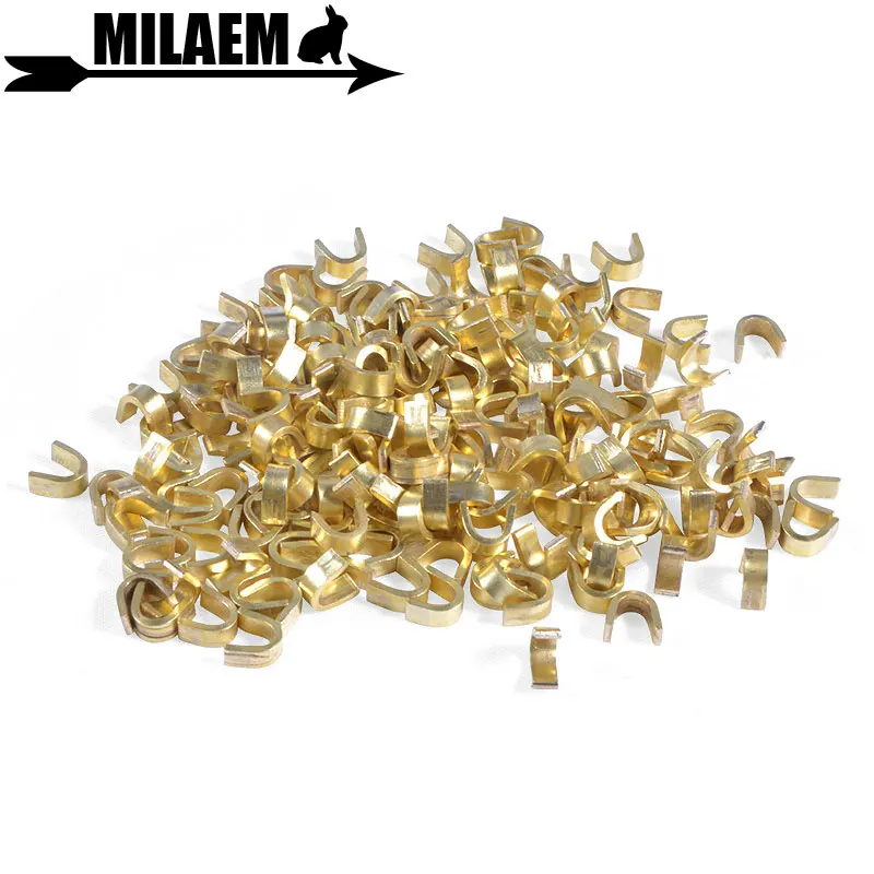 

10pcs Archery Anti-Slip Copper Buckle Bow String Nock Points Protect Buckle Clips Brass Arrow Nocking Point Shooting Accessories
