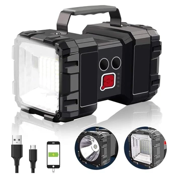 

Super Bright XHP70.2 LED Searchlight Double Head 5000LM Flashlight Rechargeable Power Bank Function For Outdoor Lighting Lantern