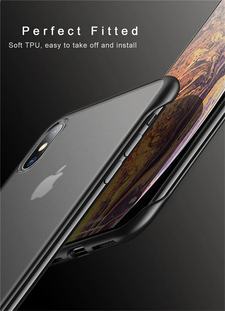 Бескаркасный Прозрачный матовый жесткий чехол для телефона Apple IPhone X 7 6 6S 8 Plus XS Max XR 11 PRO максимальный чехол с кольцом для пальцев