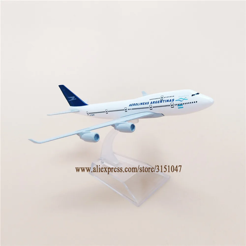 Сплав металла Aerolineas Argentinas B747 Airline модель самолета Boeing 747 Airways модель самолета Стенд самолет подарки для детей 16 см