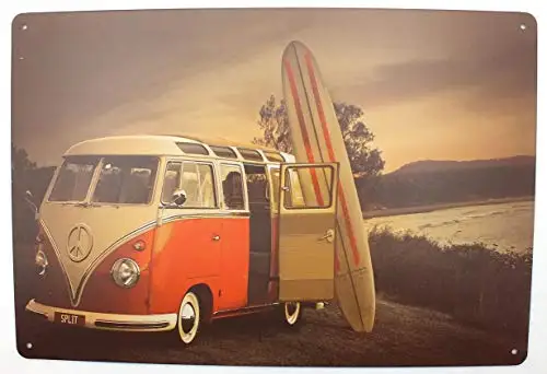 265 - Red Camper Оловянная металлическая табличка для бара, паба, винтажный Ретро Настенный декор, плакат, домашний клуб, таверна, настенная дверь, металлическая живопись, жестяная вывеска, Настенный декор - Цвет: 265 - Red Camper