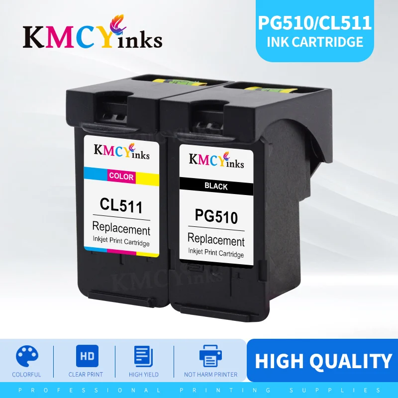 

Переработанный картридж для чернил KMCYinks, совместим с Canon PG510 CL511 PIXMA IP2700 MP230 MP240 MP250 MP260 MP270