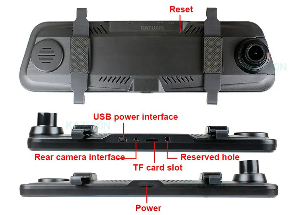10 дюймов ips сенсорный экран Потоковое вещание тире Камера FHD 1080P видео Регистраторы Двойной объектив с заднего вида Камера