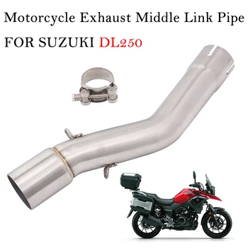 Slip on For SUZUKI DL250 Motorcycle Exhaust Muffler Modified Escape Mid connection Stainless Steel Middle Link Pipe