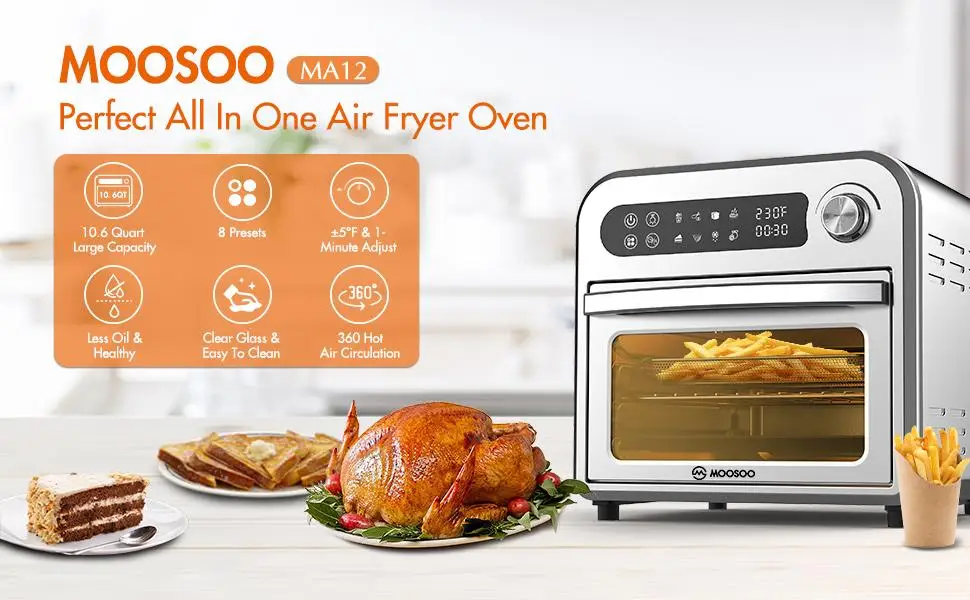moosoo air fryer oven ma12