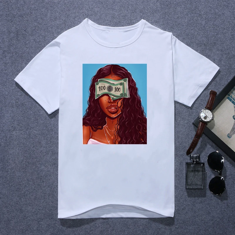Черная футболка друзей, Женская Сексуальная рубашка melanin, женская модная футболка, хипстерская уличная одежда с надписями, Прямая поставка - Цвет: Y101765