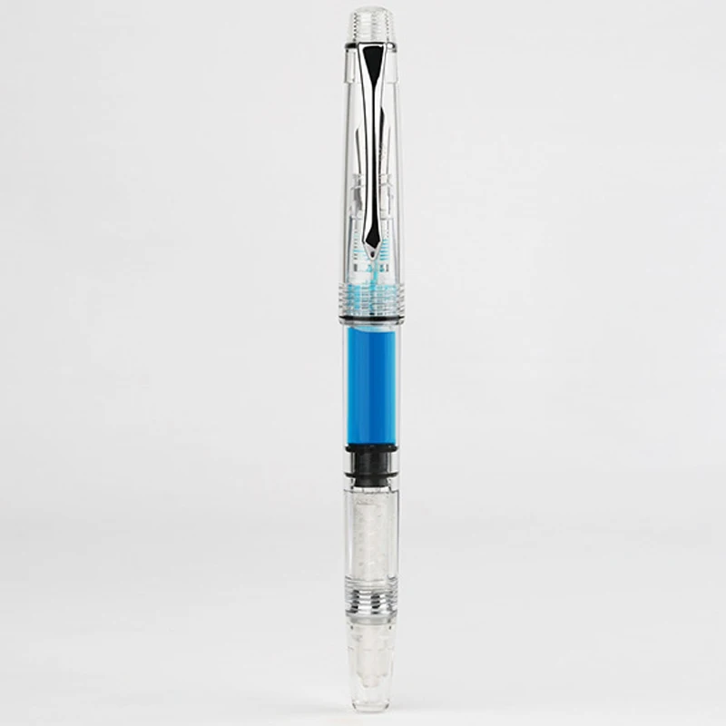 

Transparent Piston Fountain Pen Clear Ink EF F Nib Extra Fine Large Capacity for Office Writing TU-shop