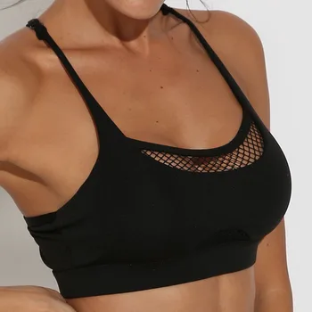 

NORMOV Summer Women Bras Solid Backless Sleeveless Patchwork Hollow Out Polyester Underwear Fitness Push Up Femme Bras