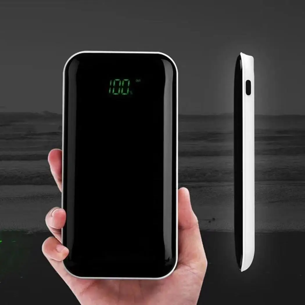 

Portable Power Bank Case 18650 Dual USB Ports Digital Display Mobile Power Bank Case External Battery DIY Shell For iPhone Black