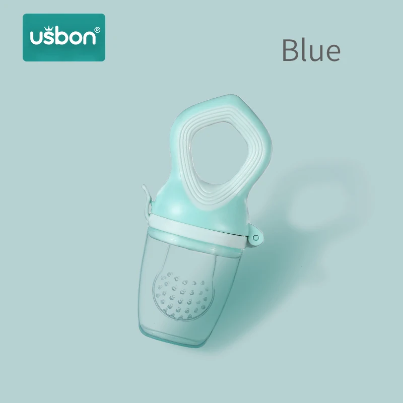 Usbon Baby Pacifier Fresh Food Feeder Nipple Soother Toddler Kids Fruits Supplies Pacifier Bottles Safe Feeding Adult Pacifier - Color: Blue