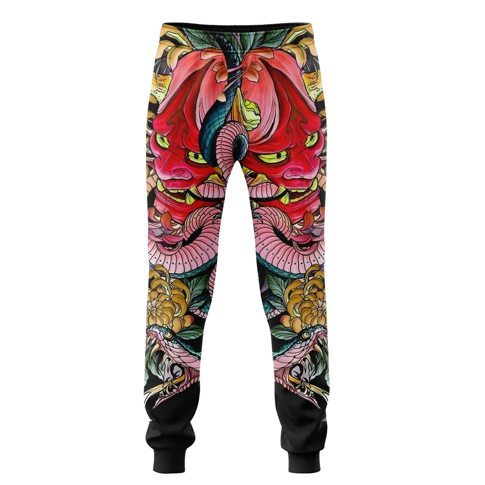 

Fashion Japan Samurai Oni Mask Tattoo 3D full print men women pants Harajuku fashion trousers autumn casual jogging pants