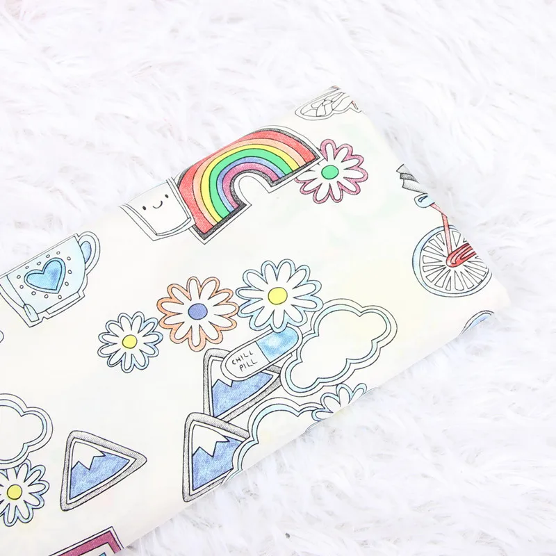 Высокая плотность хлопка поплин Ткань с цветочным принтом, ручная работа DIY лоскутное платье Детская одежда CR-120