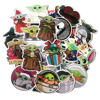 

50pcs Christmas Mandalorian baby Yoda Sticker For DIY Luggage Laptop Skateboard Car Decor Funny Sticker