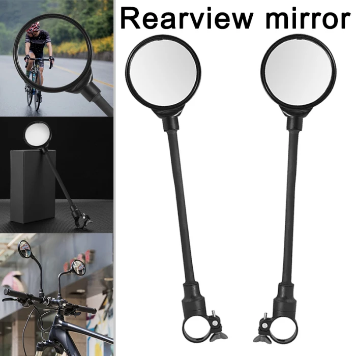 Bicycle Rear View Mirror Handlebar Mount Angle Adjustable Safety Rotatable for Mountain Bike ZJ55