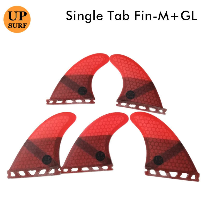 New Design Upsurf Single Tabs Fin UK2.1 Surfboard Fins Fiberglass Honeycomb Tri-Quad Fins Quilhas Thruster 5 fin Set