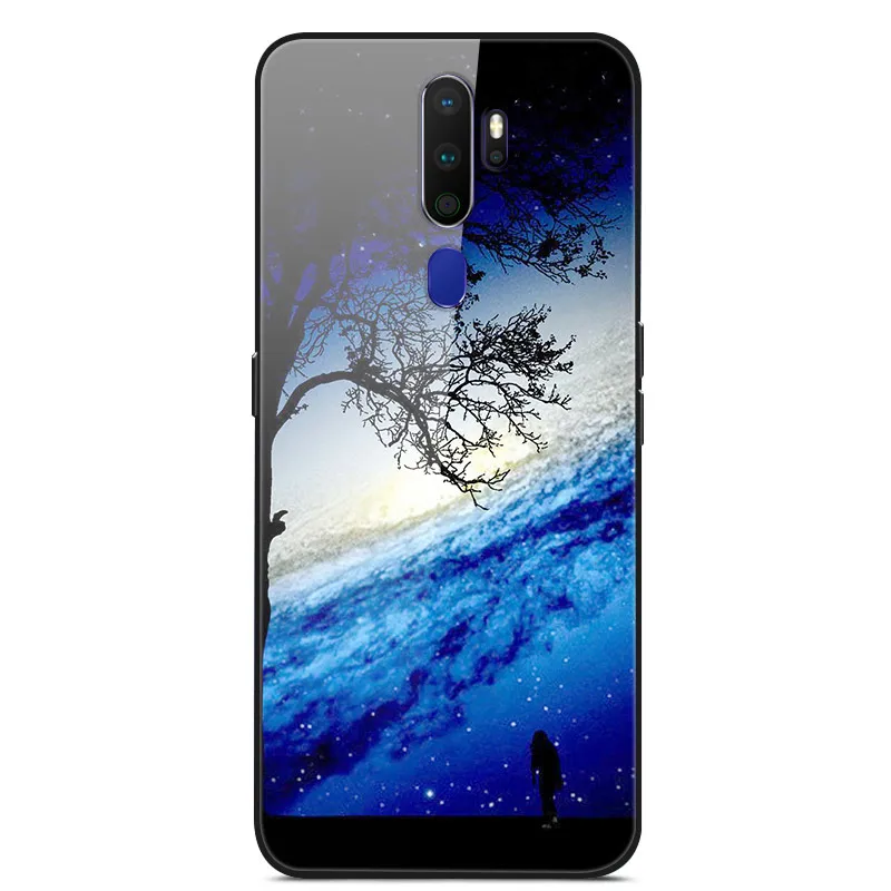 14 Для OPPO A9 чехол из закаленного стекла планета твердая задняя крышка для OPPO A 9 Coque Мягкий бампер для OPPO A9 корпус телефона - Цвет: 14