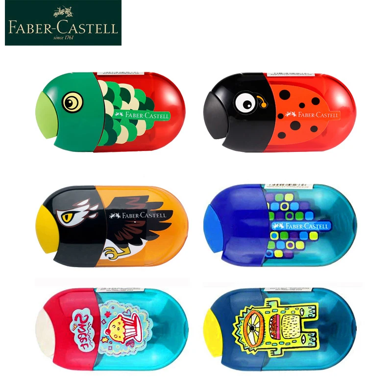 

Faber Castell Cartoon Pencil Sharpener Kawaii Creative Double Holes Pencil Sharpener For School Supplies Cute Stationery 1835