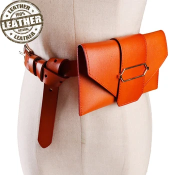 

Fanny Pack Skin Fashion Designer Genuine Leather Women Waist Bags Detachable Belt Bag Female Mini Vintage Phone Pouch Coin Purse