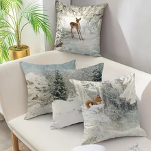 45cm natal neve cervos capa de almofada feliz natal decorações para casa cristmas ornamentos natal navidad presente ano novo 2022