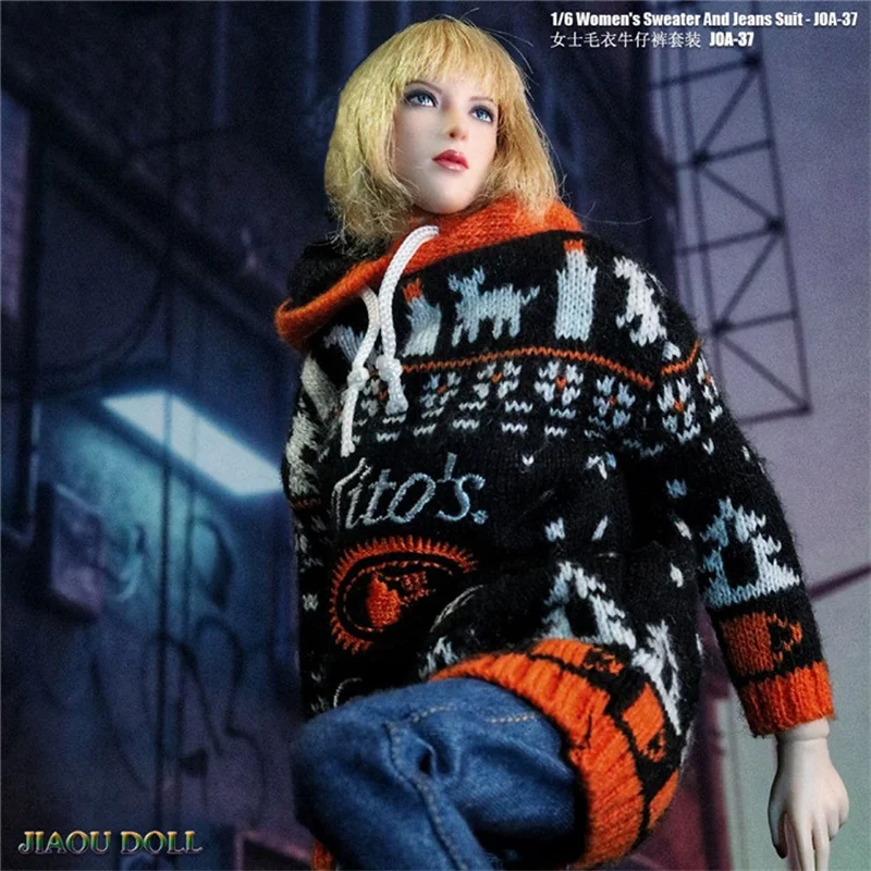 

Scale 1/6 JIAOU DOLL Female Soldier Model Women's Casual Sweater Suit Can Be Matched With PH Body Spot For Collection