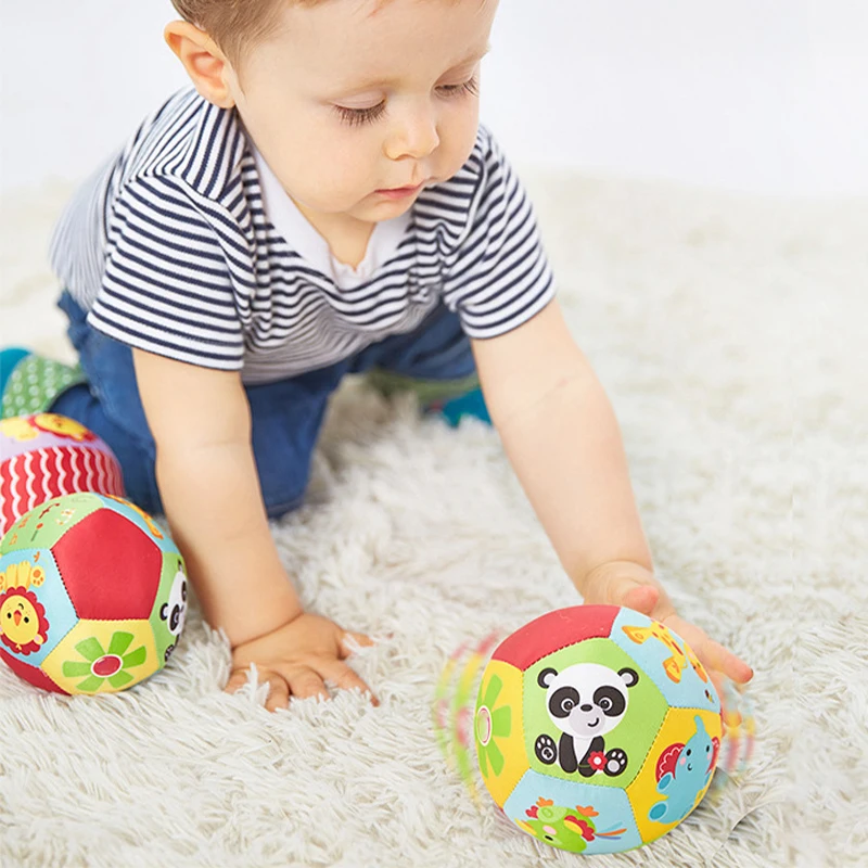 

Baby Toys Animal Ball Soft Plush Baby Mobile Toys With Sound Baby Rattle Body Building Ball Newborn Educational Toys 0-12 Months