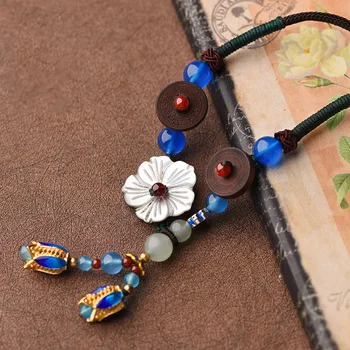 

Ethnic Chinese Necklace Pendant For Women Short Choker Necklace For Girl Flower Jewelry Simple Design Handmade Jewelry