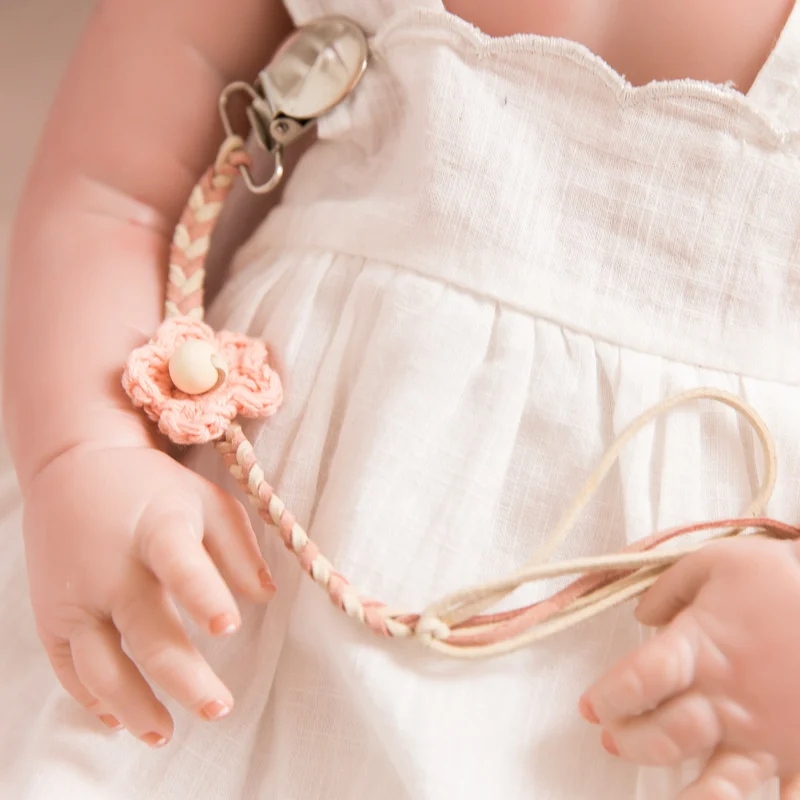 Pacifier Clips Chain Flower Dummy Clip Pacifier Holder Nipple Soother Chain For Infant Baby Feeding Weaving