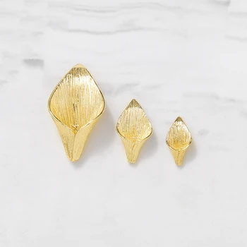 

6PCS 8x14MM 10x19MM 16x29MM 24K Gold Color Plated Brass Lily Flower Beads Caps Tassel Caps High Quality Jewelry Accessories