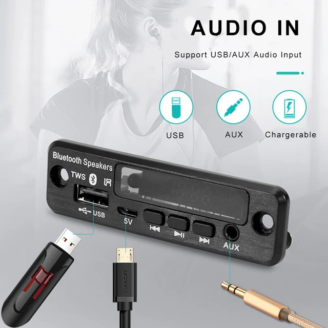 Bluetooth Mp3 Player Kit USB, FM, AUX, BT Audio Circuit Module