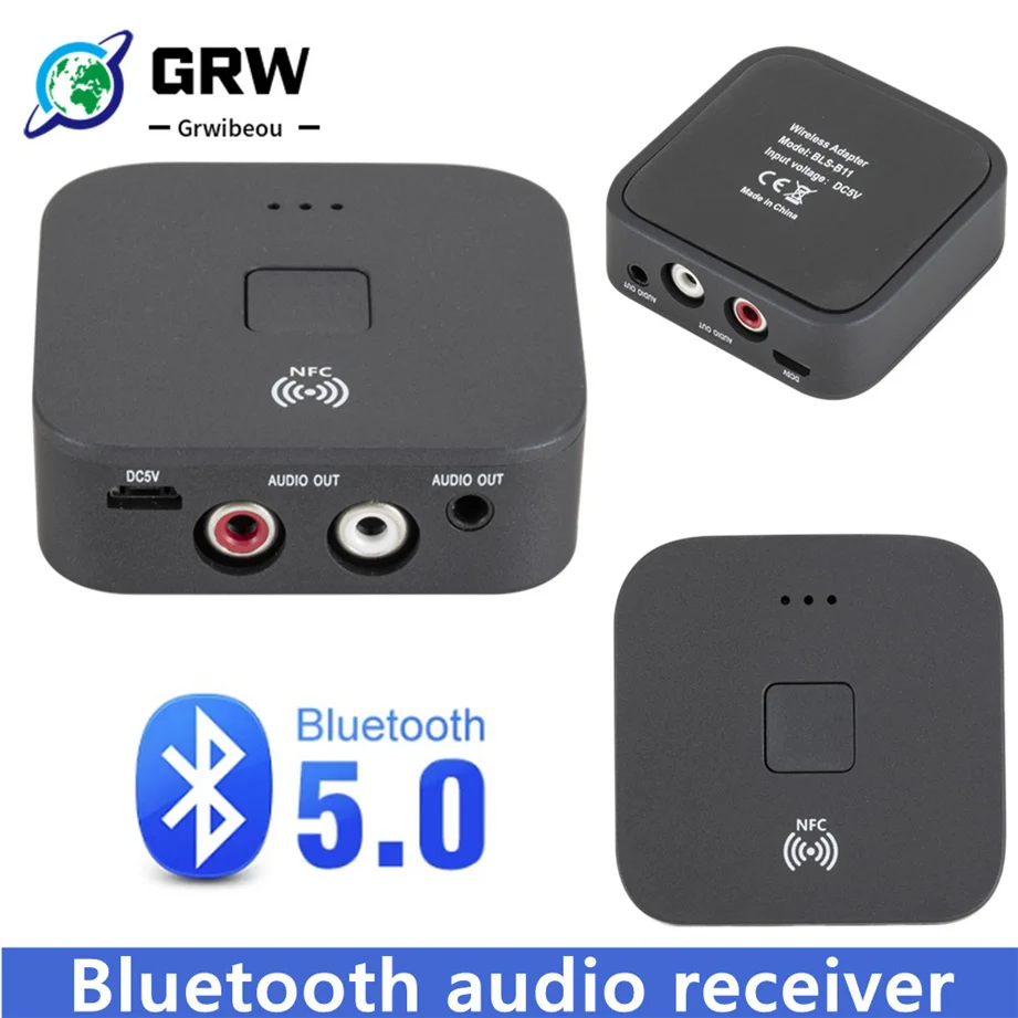 Bluetooth 5.0 audio receiver mobile phone NFC desktop 3.5mm RCA HIFI car earphone wireless adapter for speaker | Электроника