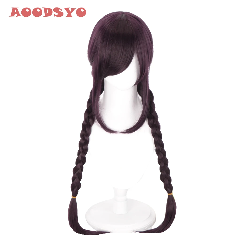 【AOODSYO】ukawa Touko Wig Danganronpa Cosplay Purple Long Braids Dangan Ronpa V2 Toko Synthetic Hair Heat Resistant Halloween |