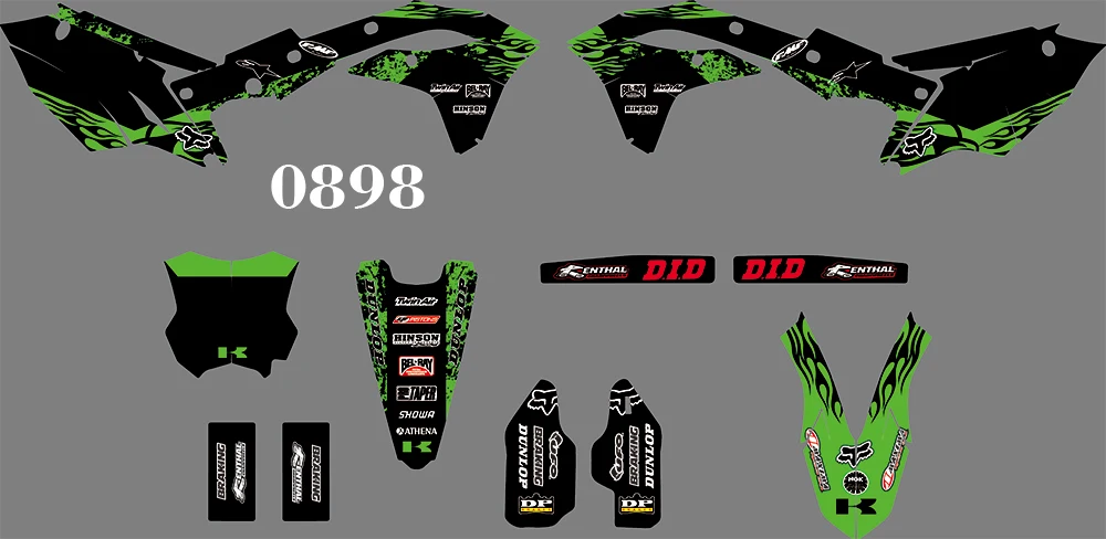 0898 мотоциклетные команды графические и фоны наклейки Наборы для Kawasaki KXF250