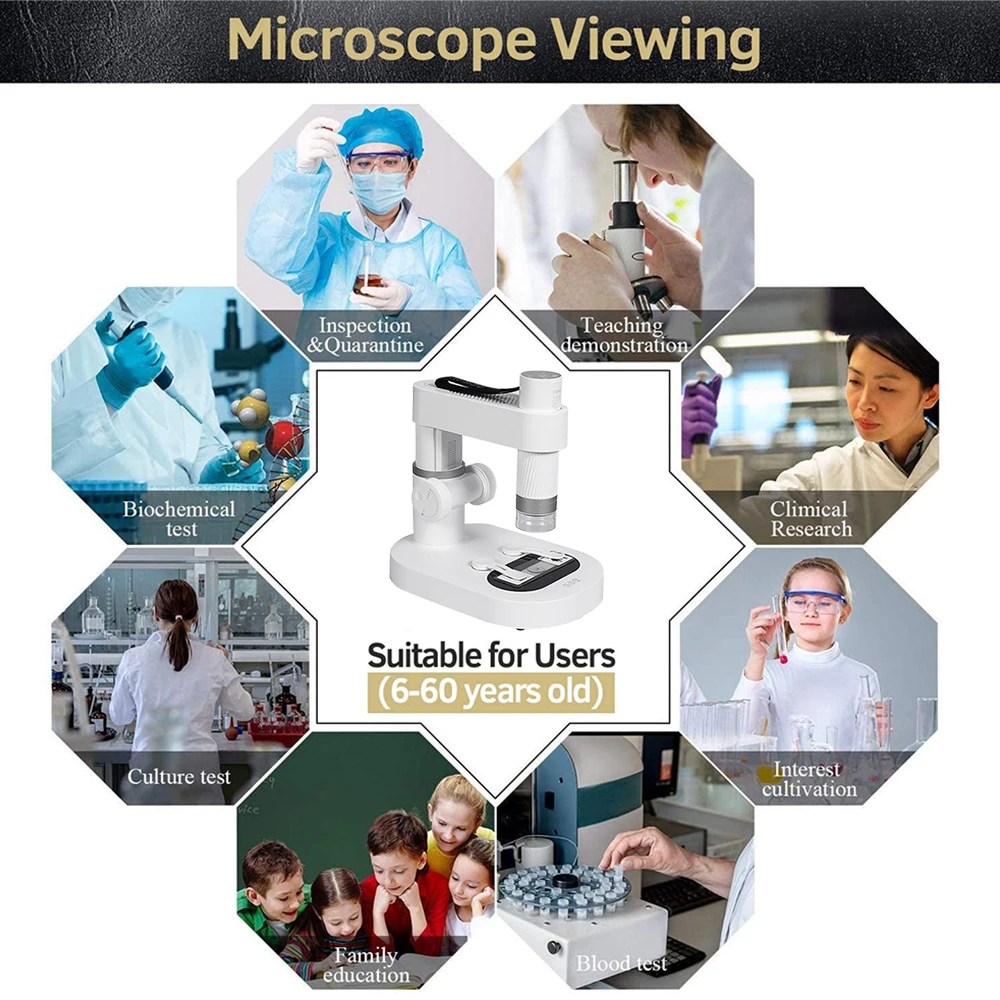 Children Biological 400X WIFI Digital Electronic Portable Microscope Home School Science Educational Toy Gift For Phone PC Ipad