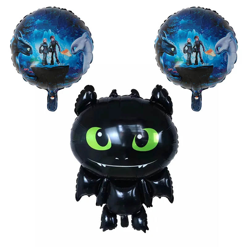 

1pc Black How to Train Your Toothless Balloons Cartoon Dragon Balloon Air Ball Birthday Party Kids Theme Hero Decor Supplies
