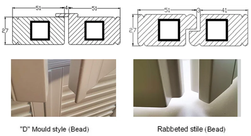 Custom Waterproof PVC Plantation Shutters Deco. Z Frames Stiles