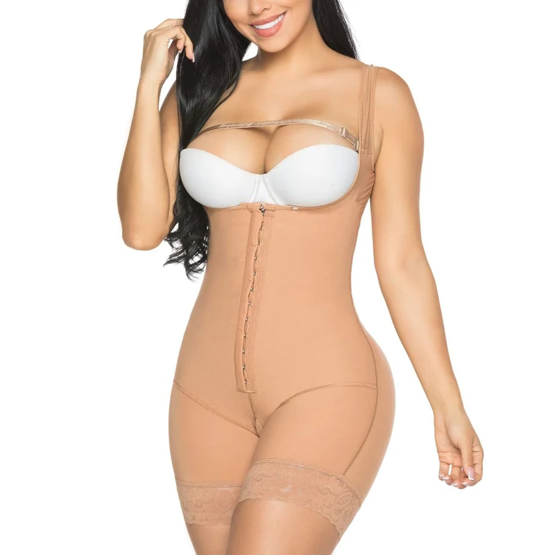 High Compression Shapewear With Hook And Eye Front Closure Shaper  Adjustable Bra Slimming Bodysuit Fajas Reductoras Y Modeladora - Shapers -  AliExpress