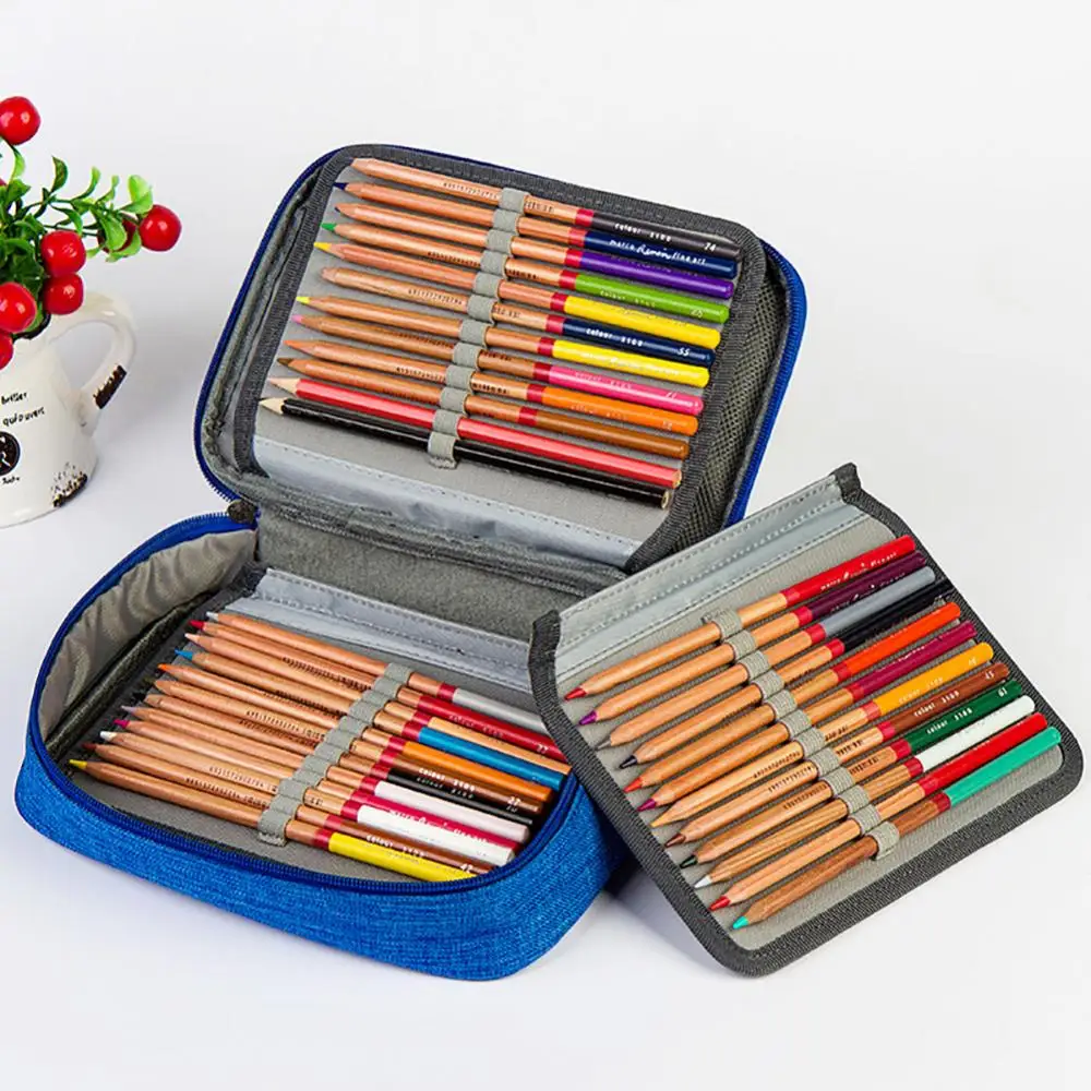 72 Holders 4 Layer Portable Oxford Canvas School Pencils Case Pouch Brush  Pockets Bag Pencil Holder Case School Supplies - AliExpress