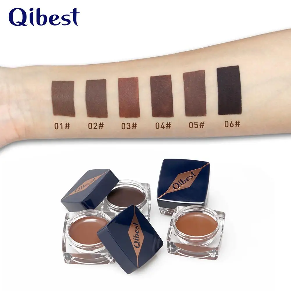 Крем для окрашивания бровей QIBEST стойкий водостойкий устойчивый к появлению