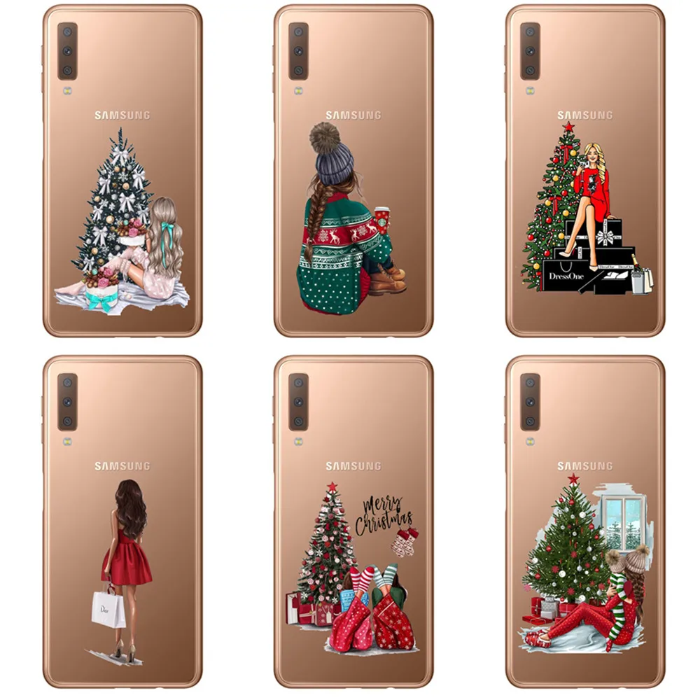 Модный чехол принцессы с Рождеством для девочек samsung Galaxy A30 A50 A10 A5 A6 A8 A750 2018 Plus