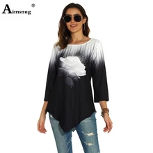 Special Price Plus size 4xl 5xl Women New Autumn Three-dimensional printing Tops Nine Points Sleeve Elasticity Female T-Shirt Casual Loose Special Price Plus size 4xl 5xl Women New Autumn Three-dimensional printing Tops Nine Points Sleeve Elasticity Female T-Shirt Casual Loose