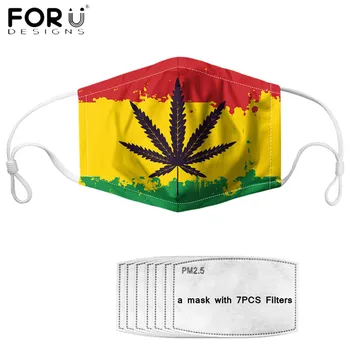 

FORUDESIGNS Face Mouth Cover Masks Jamaican Flag Printed Reusable Washable Dust Proof Mouth-muffle Vintage Soft Mascherina