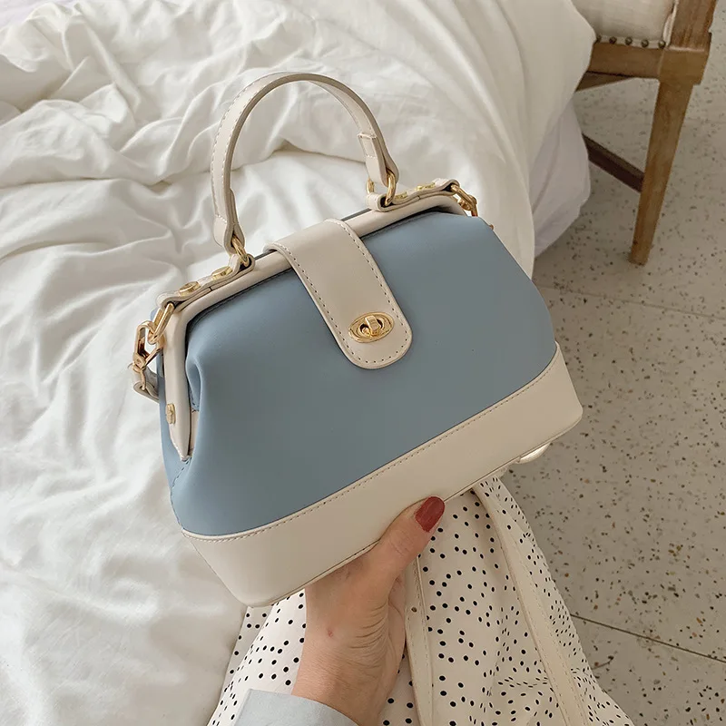 

Chic Hit Color Women Handbag Small Doctor Bag Brand Designer Shoulder Messenger Bags Female Fashion Ladies Crossbody 2019