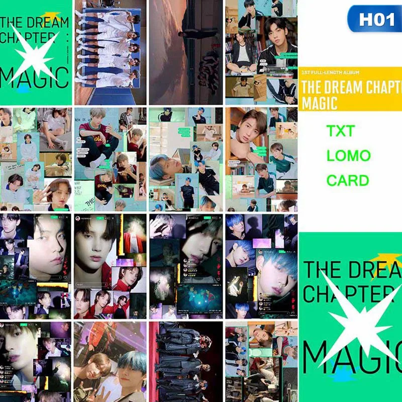16 шт./компл. KPOP TXT альбом мечта глава: волшебной серии фото карты ПВХ карты самодельные ЛОМО карта Фотокарта
