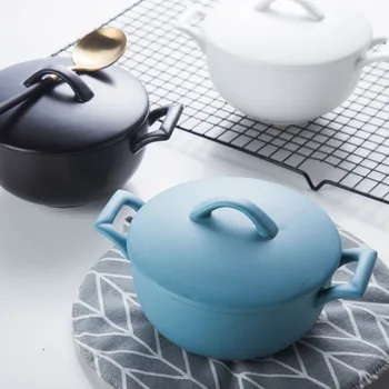 

Japanese ceramic soup rice noodles bowl with cover salad dessert microwave oven bowl breakfast household utensils baby tableware